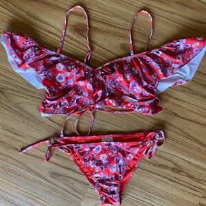 2 piece swimsuit floral